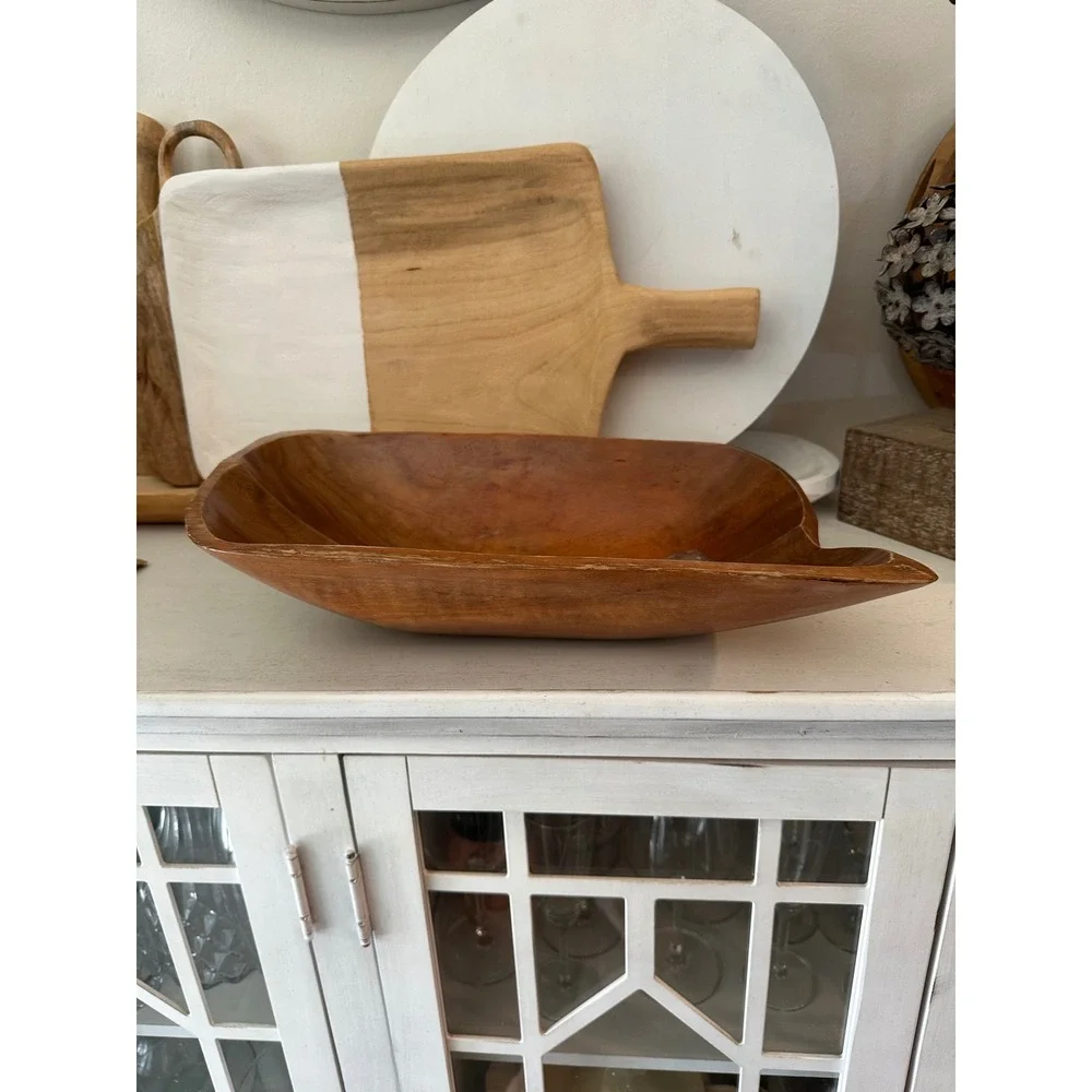 Vintage‎ Hand-Carved Teak Dough Bowl – 16
